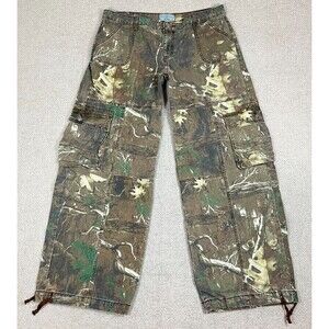 Revice Camo Cargo Pants Women's Size 33 (37x33) Baggy Wide Leg Cotton